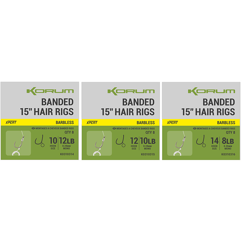 Korum Banded Barbless Hair Rigs - £2.99