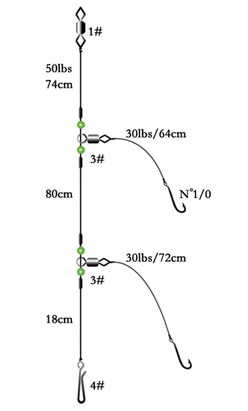 Greys Boat Flapper Rig 2 Hook 1/0 (1 Up & 1 Down) - £1.49