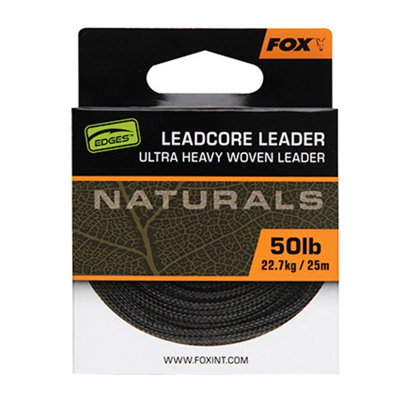 Fox Naturals Leadcore PG – Líderes Con Clip De Plomo Para Pesca De Carpa – Set De 3 Unidades De 75 Cm – Color Verde Oscuro – Componentes Edges Naturals Rig