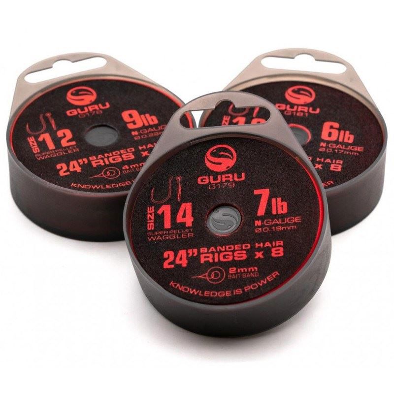 Guru Super Pellet Waggler Rigs With Bait Bands 24inch