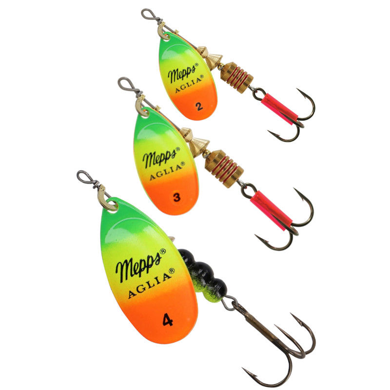 Leurre De Pêche Mepps Aglia Fluo - Taille 4 - 10g - Couleur Orange Fluorescente