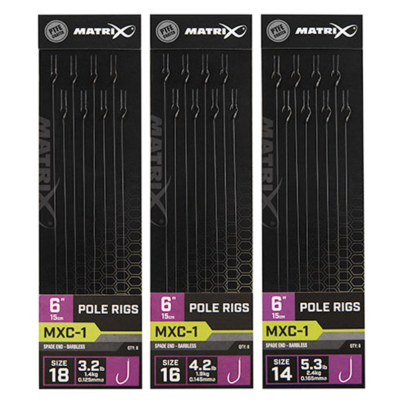 Matrix MXC-1 Barbless Pole Rigs 6inch