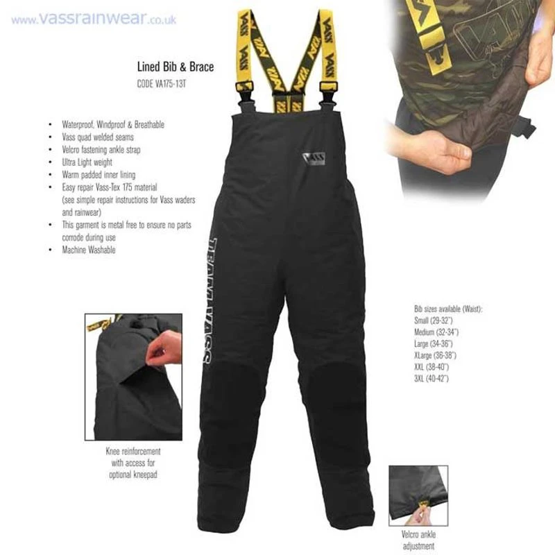 Bavoir Et Bretelles Imperméables D'hiver Vass-Tex Team – Taille 175 – Kaki